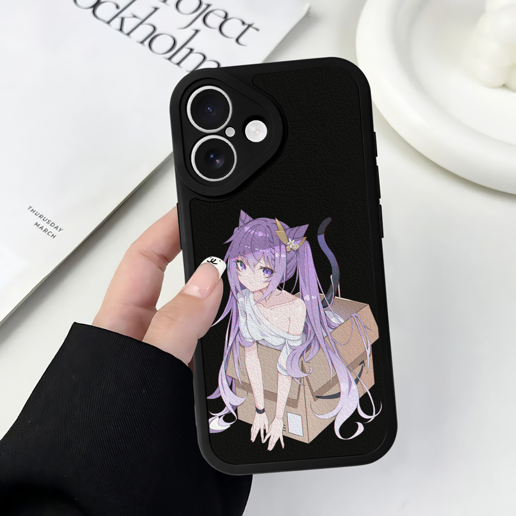 げんし神 刻晴 こくせい genshin Kokusei 【iPhone 16シリーズ対応】シリコンスマホケース（レザー調） 材質：シリコン